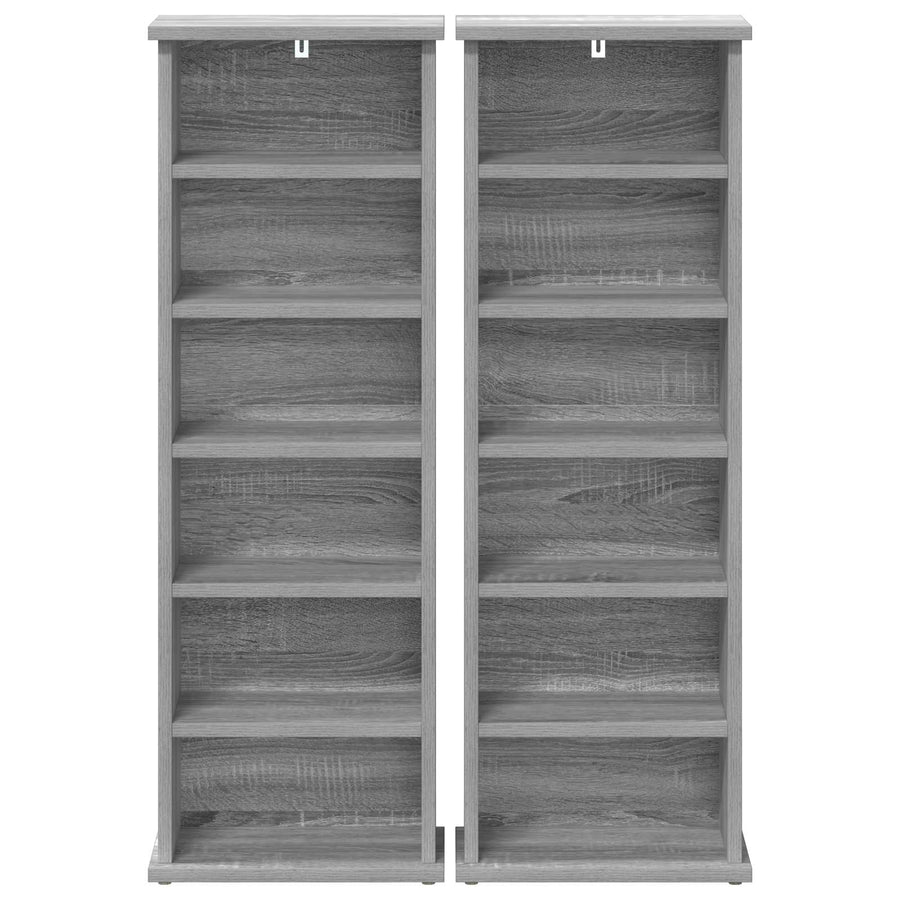 CD Kast 2 st Grijs Sonoma 60 x 17 x 92 cm Bewerkt hout