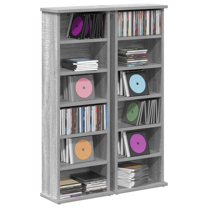 CD Kast 2 st Grijs Sonoma 60 x 17 x 92 cm Bewerkt hout