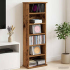 CD kast 32x17x92 cm oud hout bewerkt hout