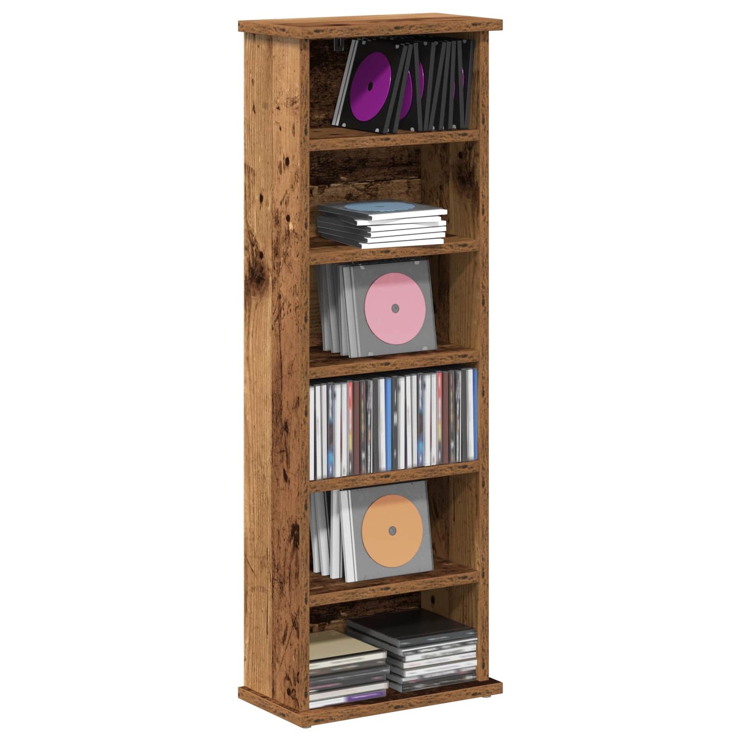 CD Kast Oud hout 60 x 17 x 92 cm Bewerkt hout
