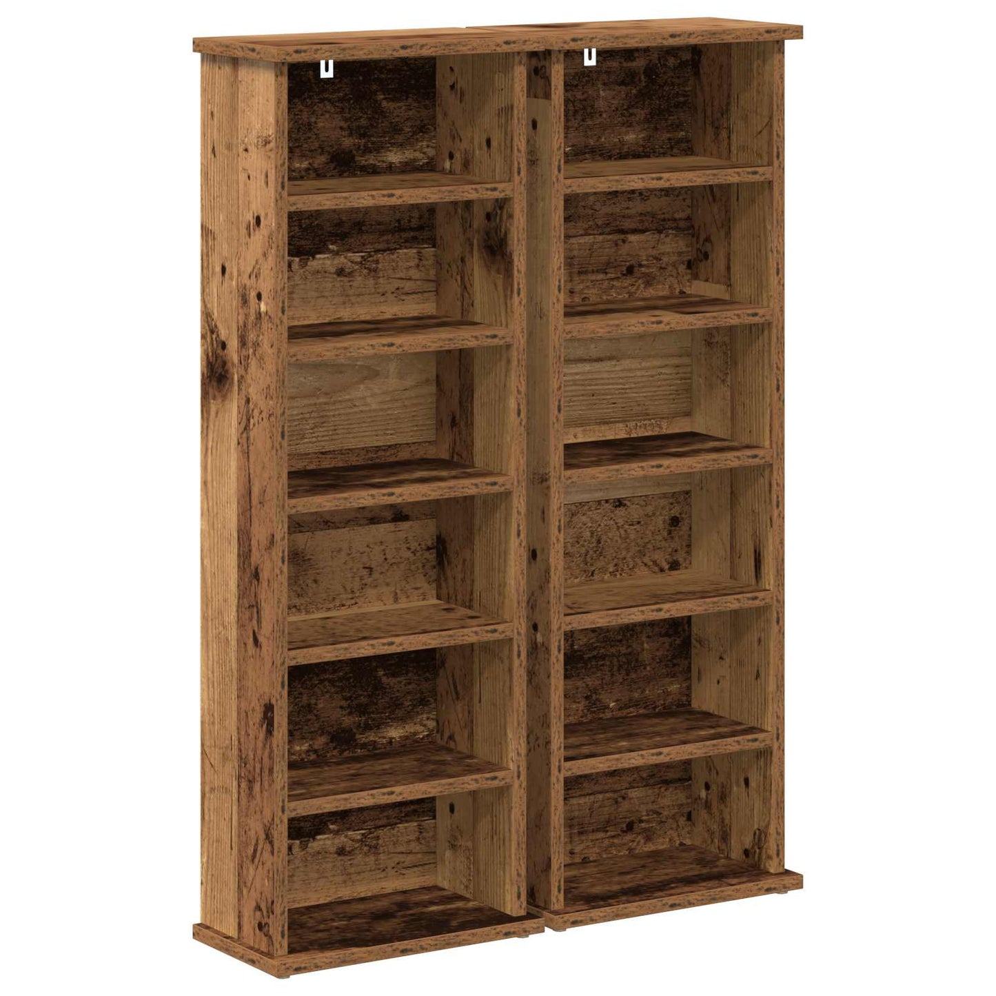 CD Kast 2 st Oud hout 60 x 17 x 92 cm Bewerkt hout