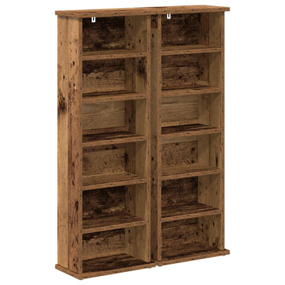 CD Kast 2 st Oud hout 60 x 17 x 92 cm Bewerkt hout