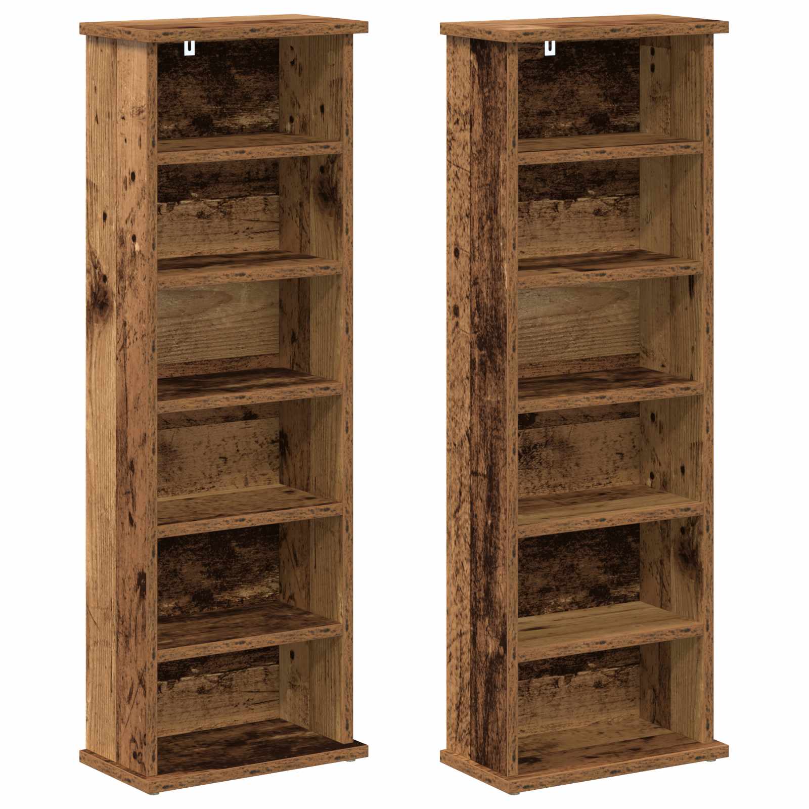 CD Kast 2 st Oud hout 60 x 17 x 92 cm Bewerkt hout
