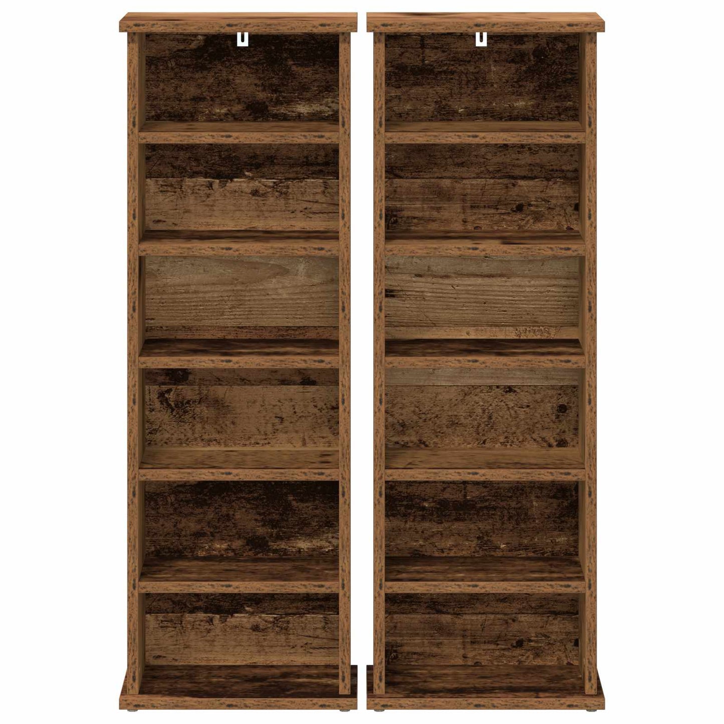 CD Kast 2 st Oud hout 60 x 17 x 92 cm Bewerkt hout