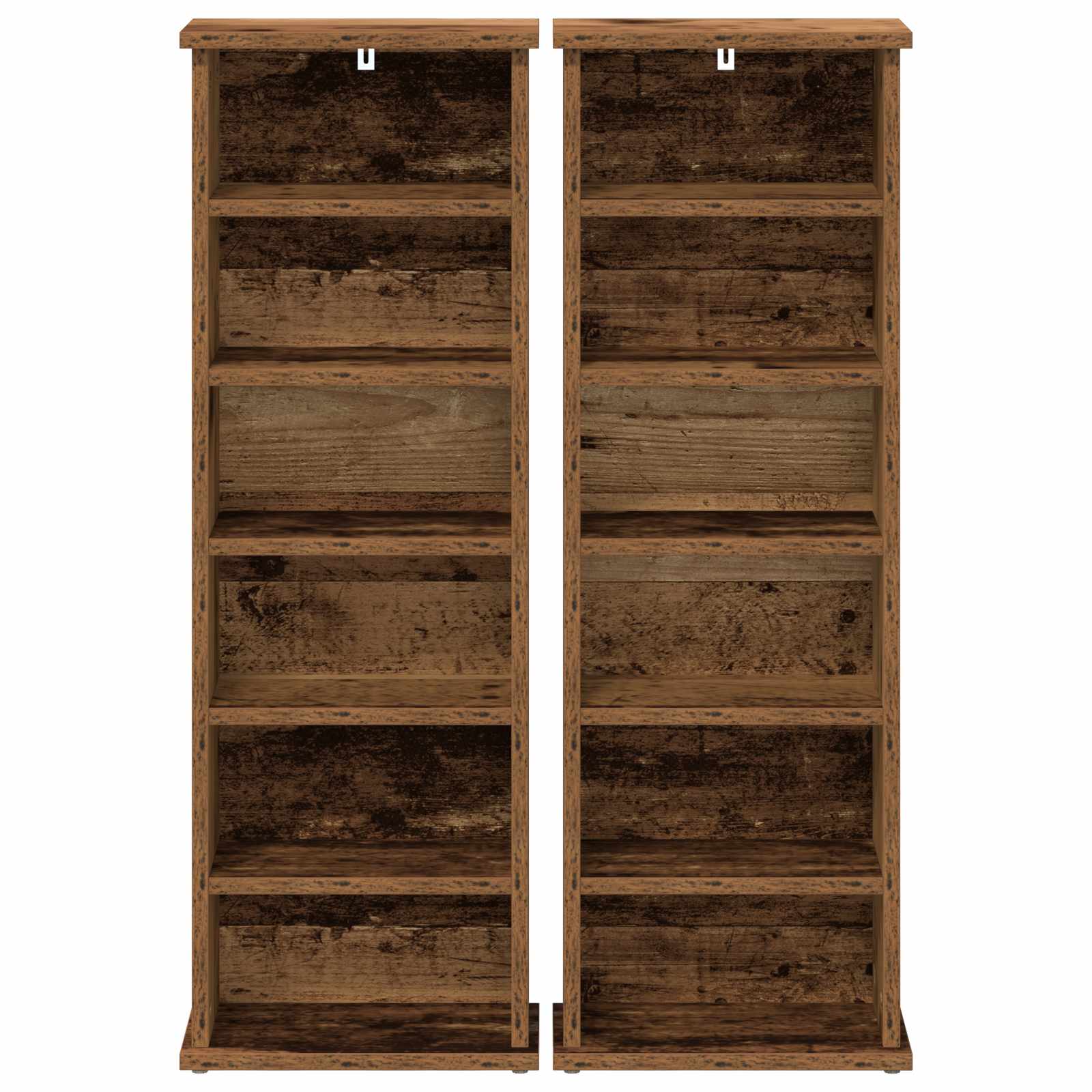 CD Kast 2 st Oud hout 60 x 17 x 92 cm Bewerkt hout