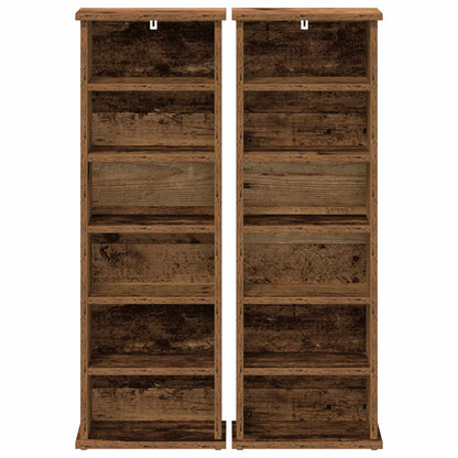CD Kast 2 st Oud hout 60 x 17 x 92 cm Bewerkt hout