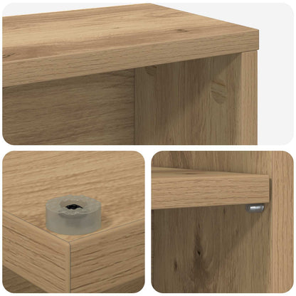 CD Kast Artisanaal eiken 60 x 17 x 92 cm Bewerkt hout