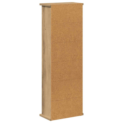 CD Kast Artisanaal eiken 60 x 17 x 92 cm Bewerkt hout