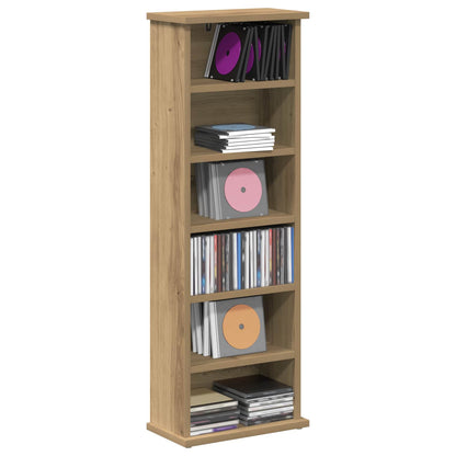 CD Kast Artisanaal eiken 60 x 17 x 92 cm Bewerkt hout