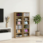 CD Kast 2 st Artisanaal eiken 60 x 17 x 92 cm Bewerkt hout