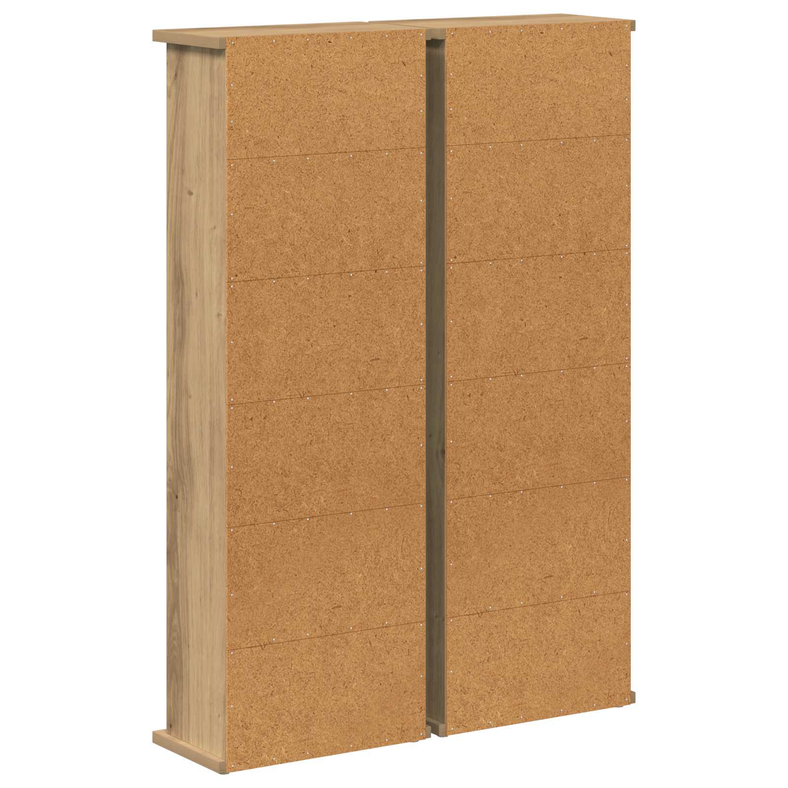 CD Kast 2 st Artisanaal eiken 60 x 17 x 92 cm Bewerkt hout