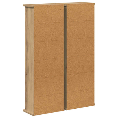 CD Kast 2 st Artisanaal eiken 60 x 17 x 92 cm Bewerkt hout