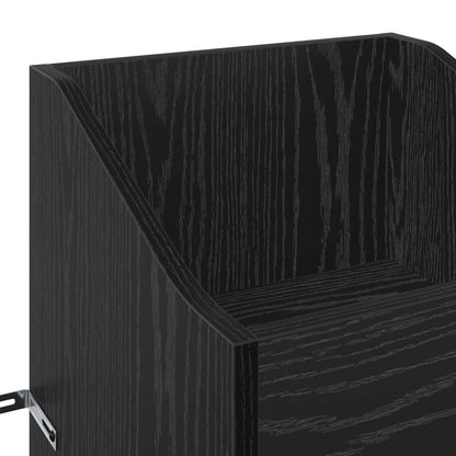 Platenkast Zwart eiken 36 x 36 x 95,5 cm Bewerkt hout