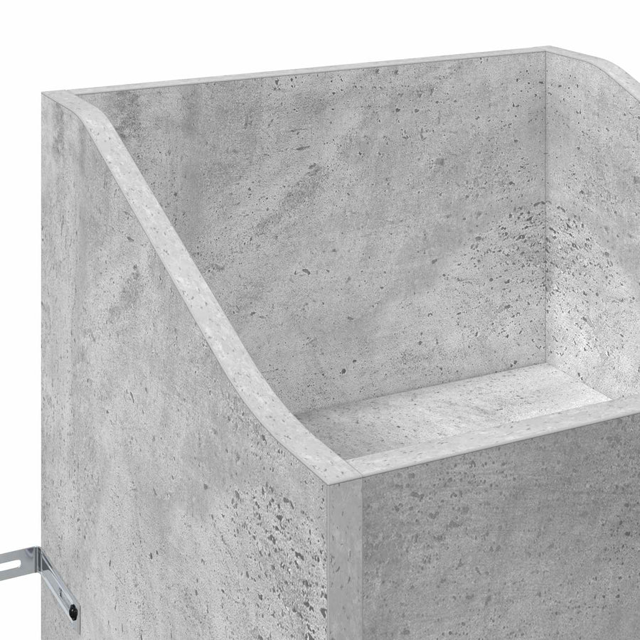 Platenkast Betongrijs 36 x 36 x 95,5 cm Bewerkt hout