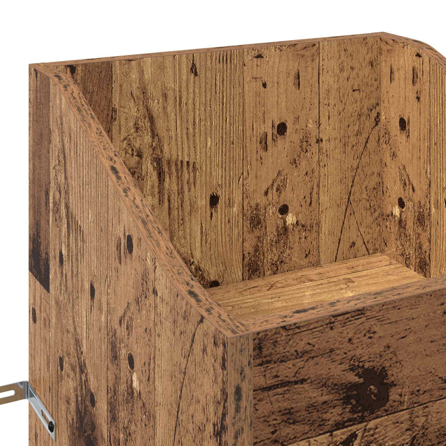 Platenkast Oud hout 36 x 36 x 95,5 cm Bewerkt hout