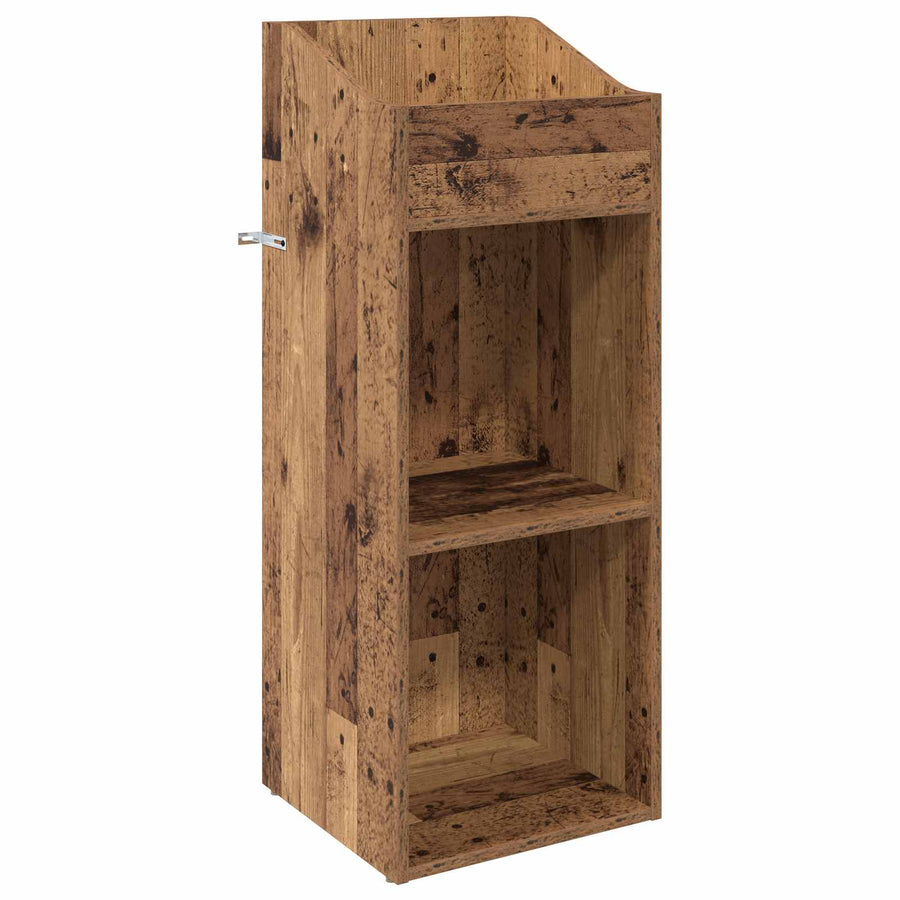 Platenkast Oud hout 36 x 36 x 95,5 cm Bewerkt hout