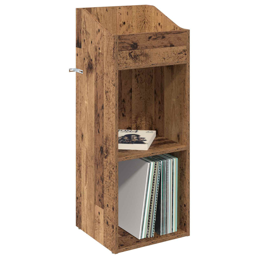Platenkast Oud hout 36 x 36 x 95,5 cm Bewerkt hout