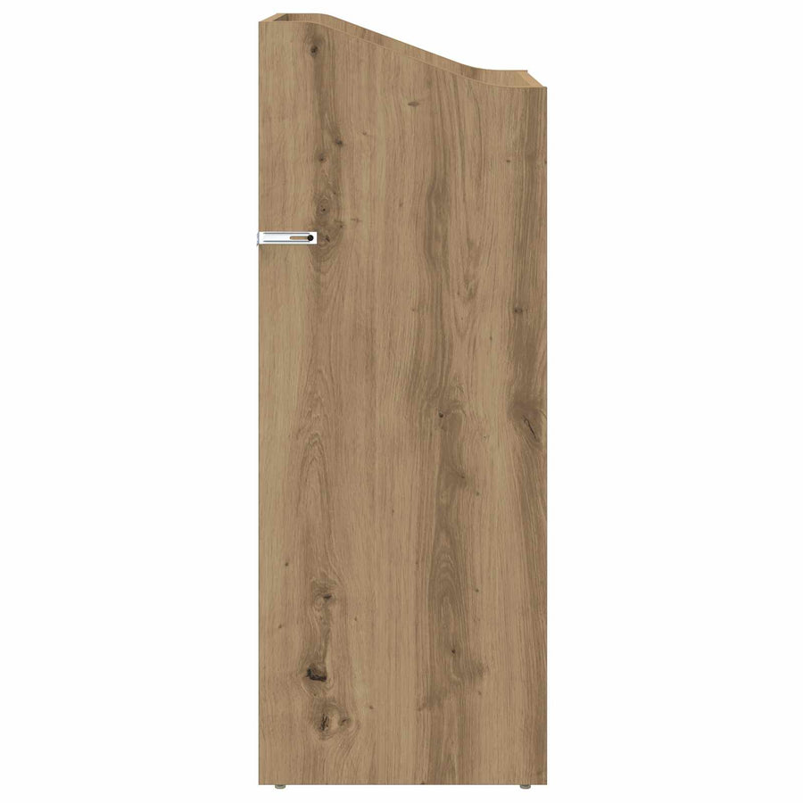 Platenkast Artisanaal eiken 36 x 36 x 95,5 cm Bewerkt hout