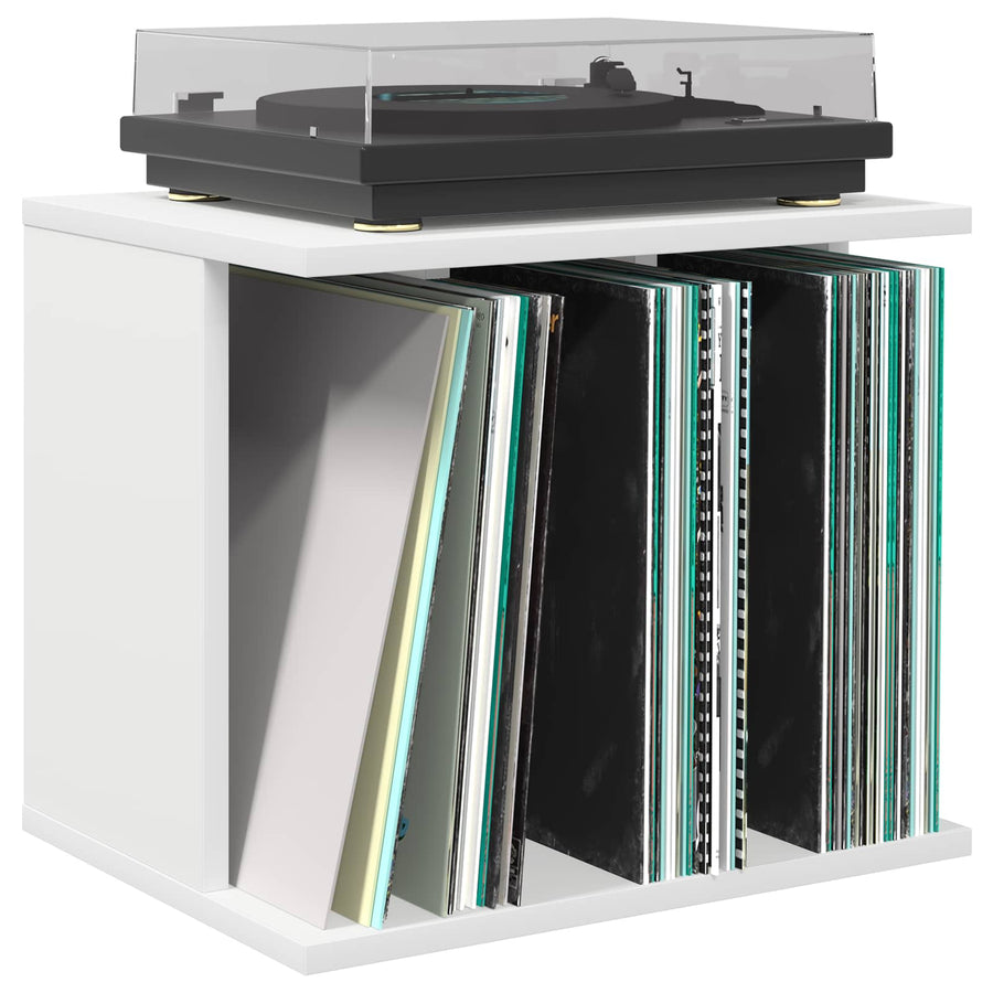 Vinyl Platenspeler Opslag Wit 42 x 33 x 36 cm Bewerkt hout