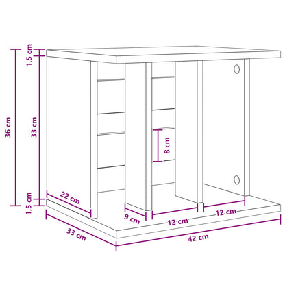 Vinyl Platenspeler Opslag Wit 42 x 33 x 36 cm Bewerkt hout