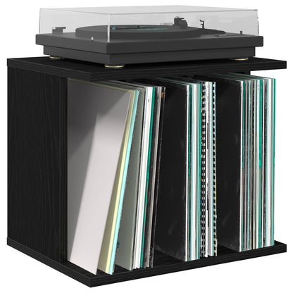 Vinyl Platenspeler Opslag Zwart eiken 42 x 33 x 36 cm