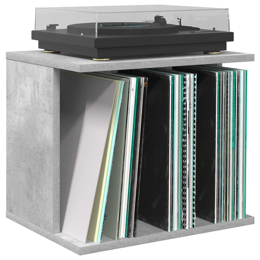 Vinyl Platenspeler Opslag Betongrijs 42 x 33 x 36 cm