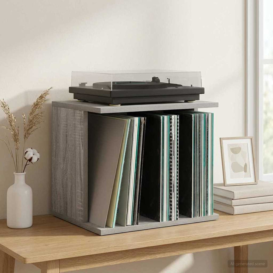 Vinyl Platenspeler Opslag Grijs Sonoma 42 x 33 x 36 cm