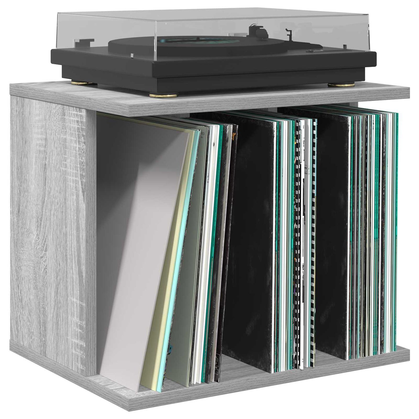 Vinyl Platenspeler Opslag Grijs Sonoma 42 x 33 x 36 cm