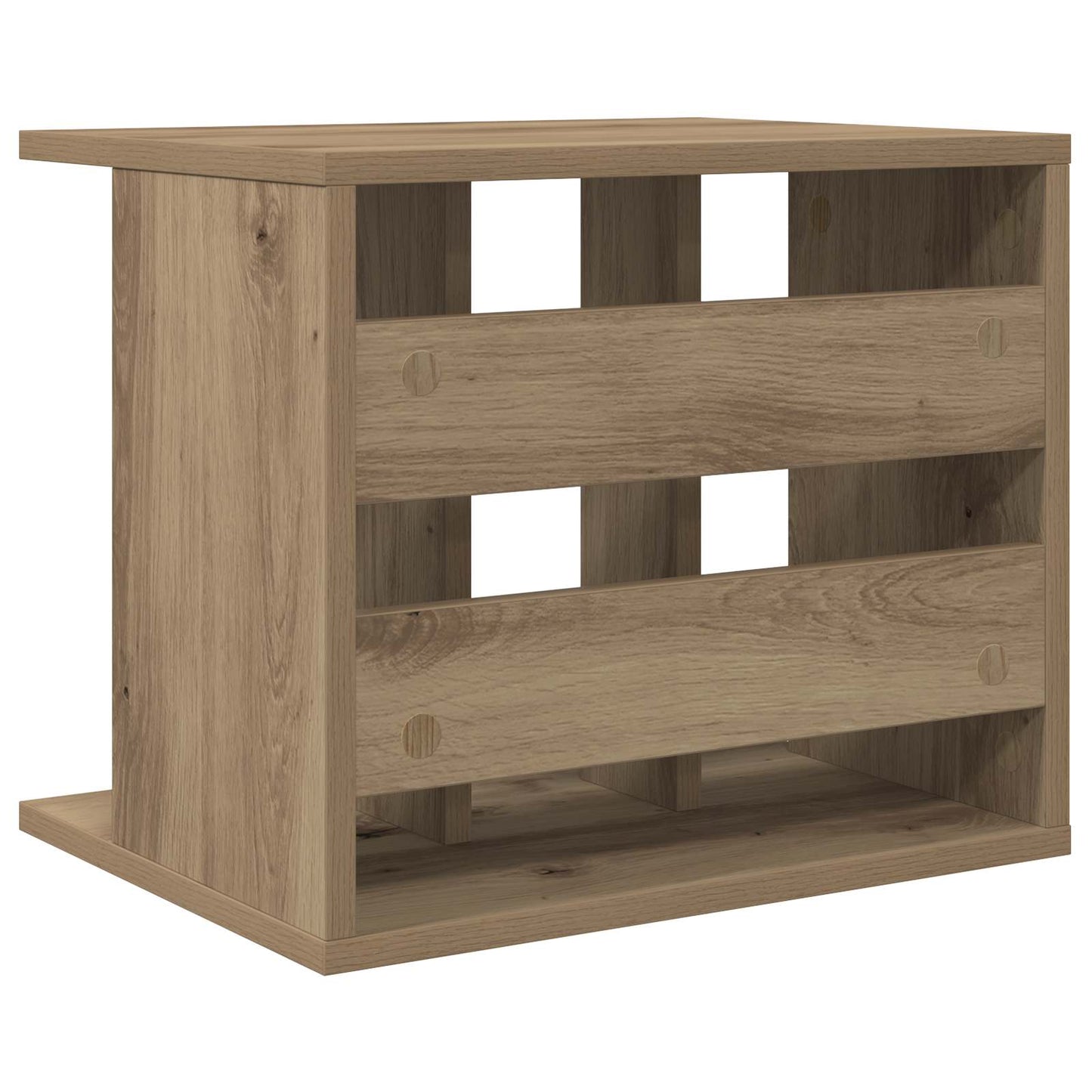 Vinyl Platenspeler Opslag Artisanaal eiken 42 x 33 x 36 cm