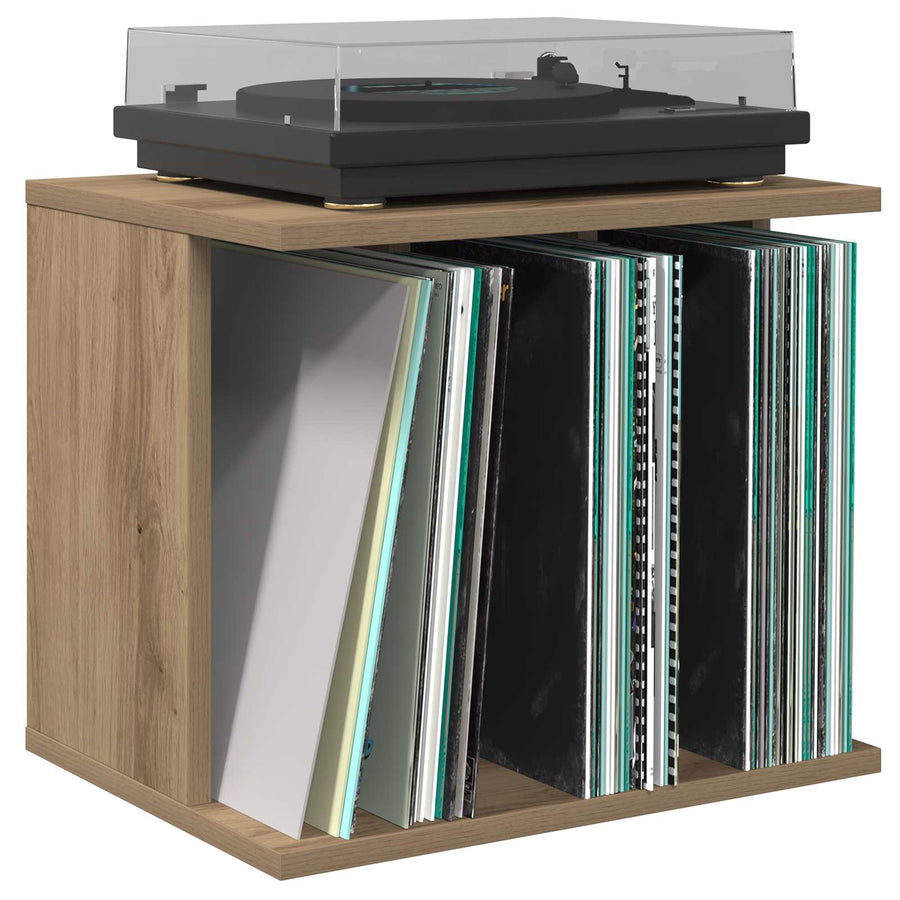 Vinyl Platenspeler Opslag Artisanaal eiken 42 x 33 x 36 cm