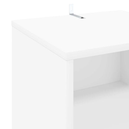 Platenkast Wit 38 x 33 x 61 cm Bewerkt hout