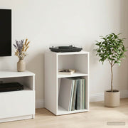 Platenkast wit 38x33x61 cm bewerkt hout wandmontage