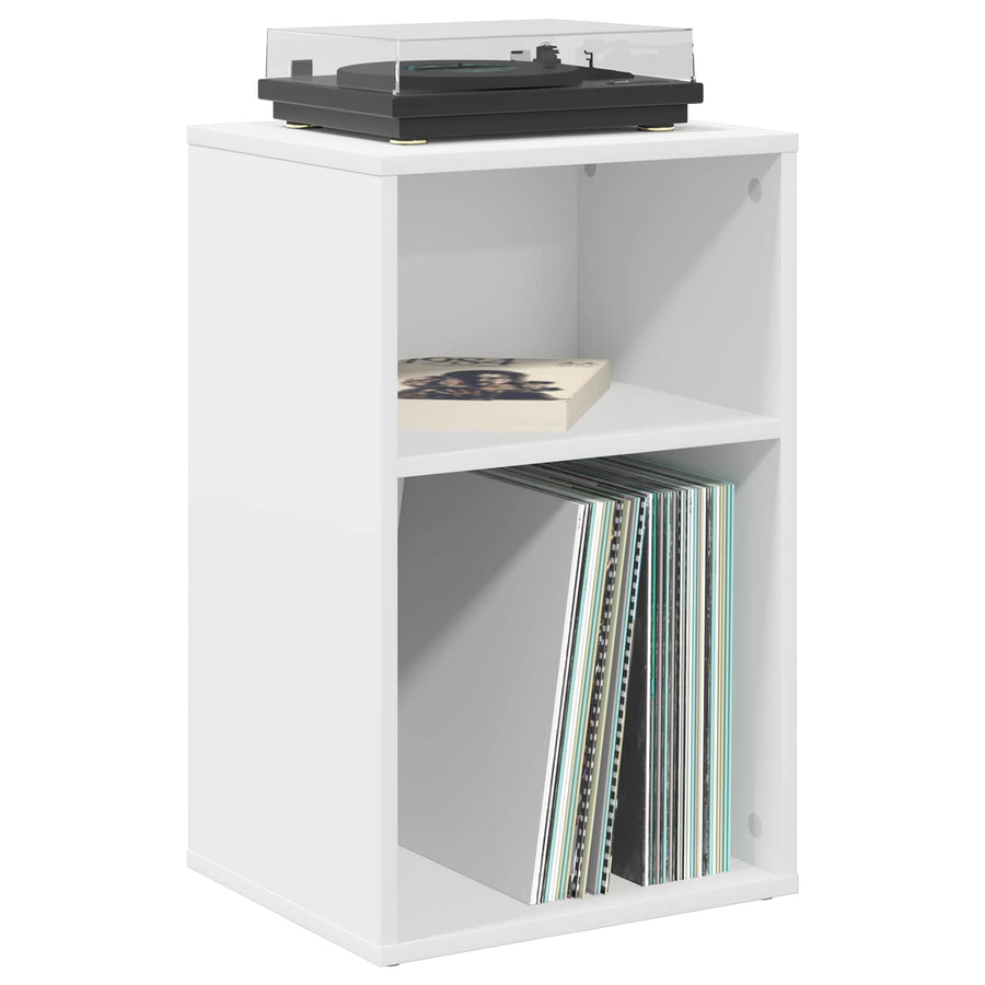 Platenkast Wit 38 x 33 x 61 cm Bewerkt hout