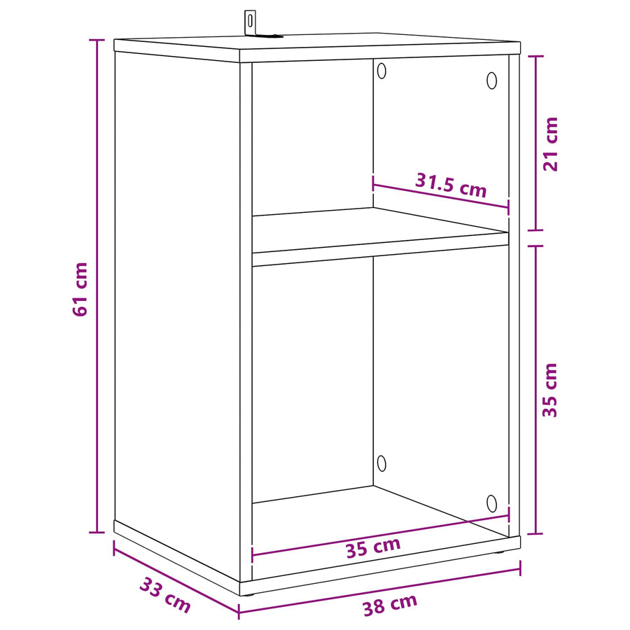 Platenkast Wit 38 x 33 x 61 cm Bewerkt hout