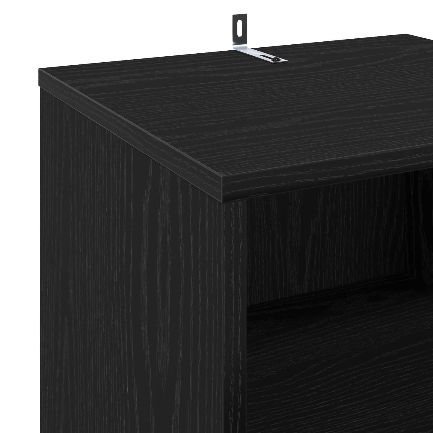 Platenkast Zwart eiken 38 x 33 x 61 cm Bewerkt hout