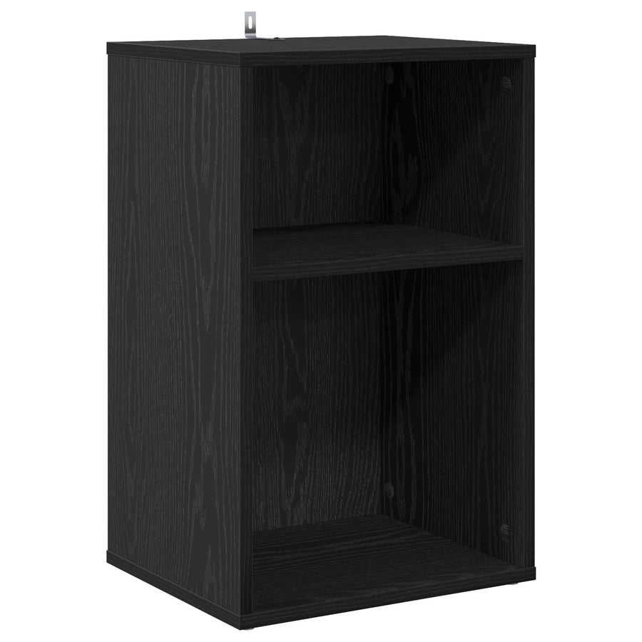 Platenkast Zwart eiken 38 x 33 x 61 cm Bewerkt hout