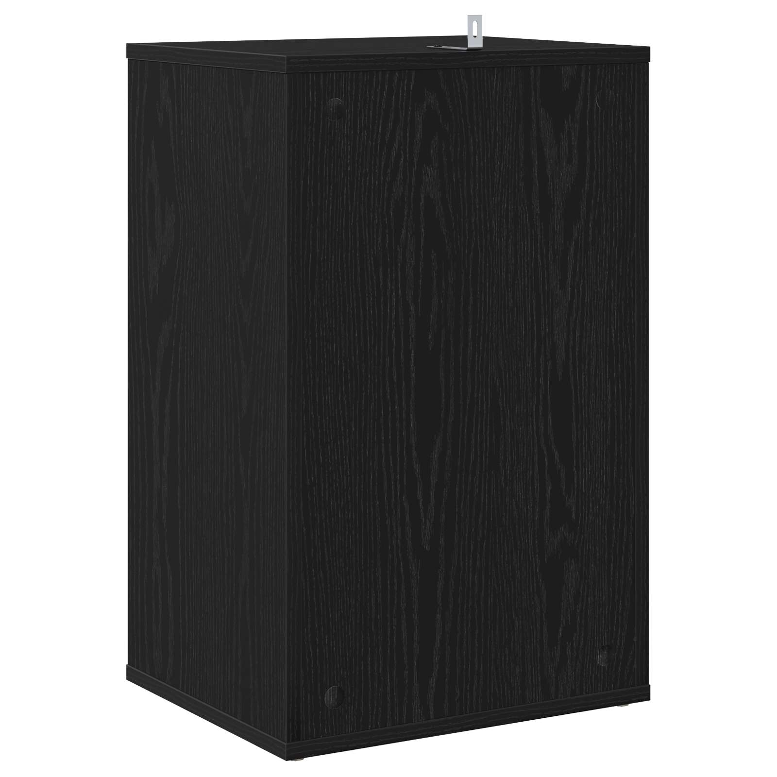 Platenkast Zwart eiken 38 x 33 x 61 cm Bewerkt hout