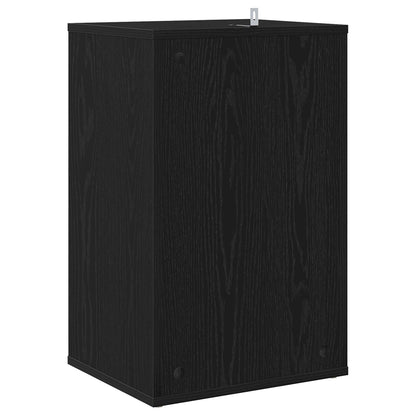 Platenkast Zwart eiken 38 x 33 x 61 cm Bewerkt hout