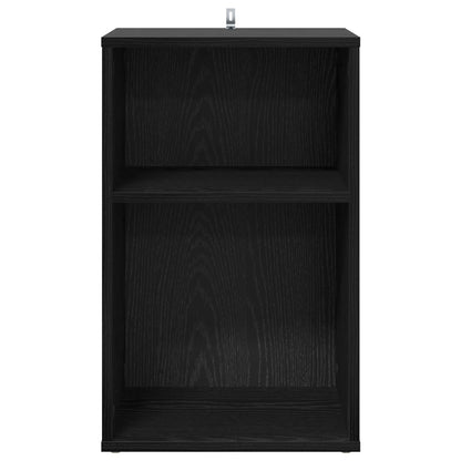 Platenkast Zwart eiken 38 x 33 x 61 cm Bewerkt hout