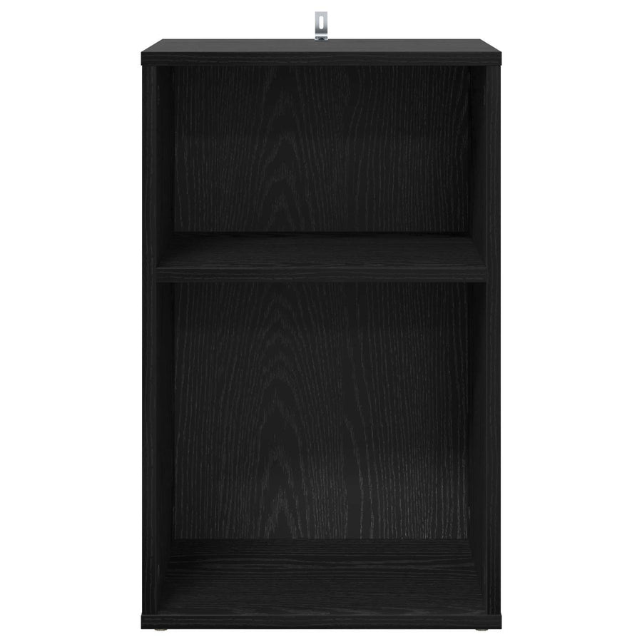 Platenkast Zwart eiken 38 x 33 x 61 cm Bewerkt hout