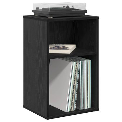 Platenkast Zwart eiken 38 x 33 x 61 cm Bewerkt hout
