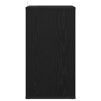 Platenkast Zwart eiken 38 x 33 x 61 cm Bewerkt hout