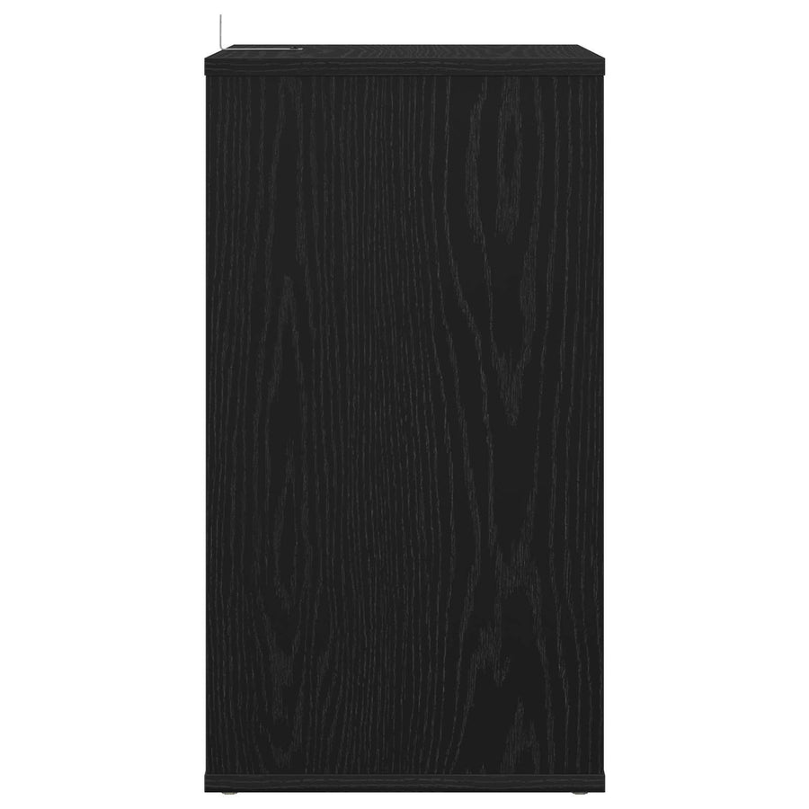 Platenkast Zwart eiken 38 x 33 x 61 cm Bewerkt hout