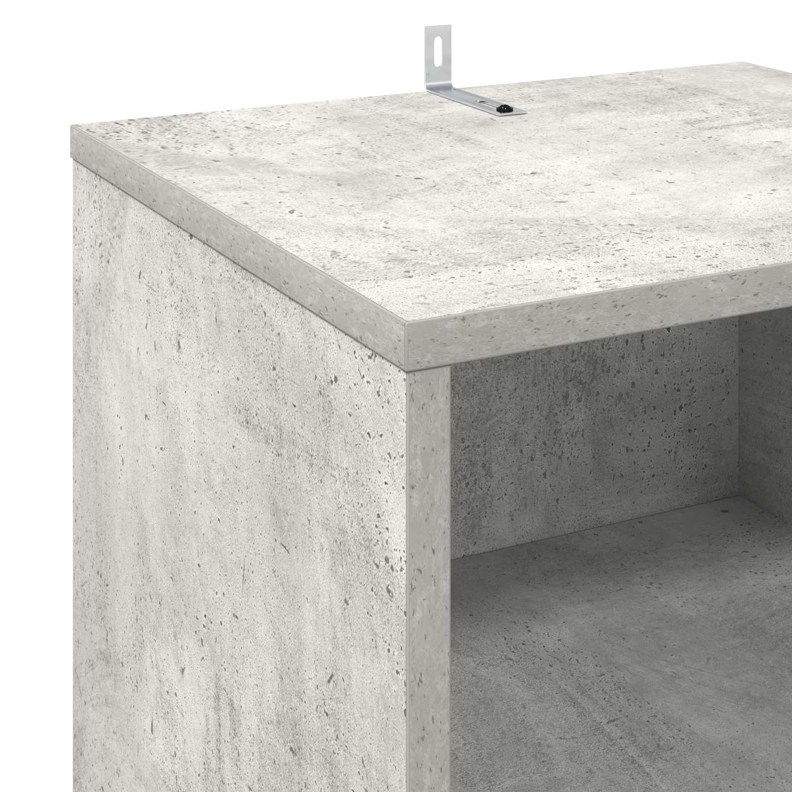 Platenkast Betongrijs 38 x 33 x 61 cm Bewerkt hout