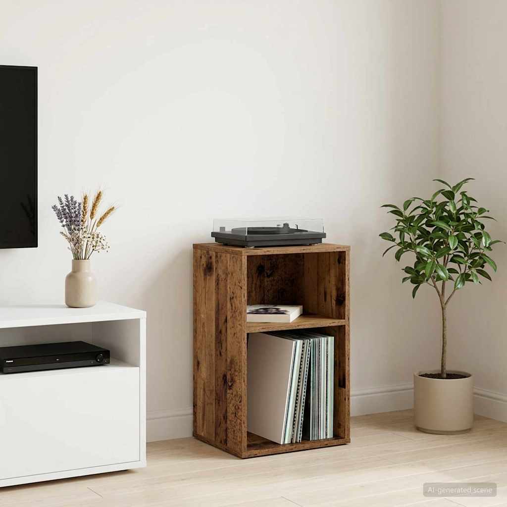 Platenkast Oud hout 38 x 33 x 61 cm Bewerkt hout