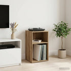 Platenkast bewerkt hout 38x33x61 cm artisanaal eiken