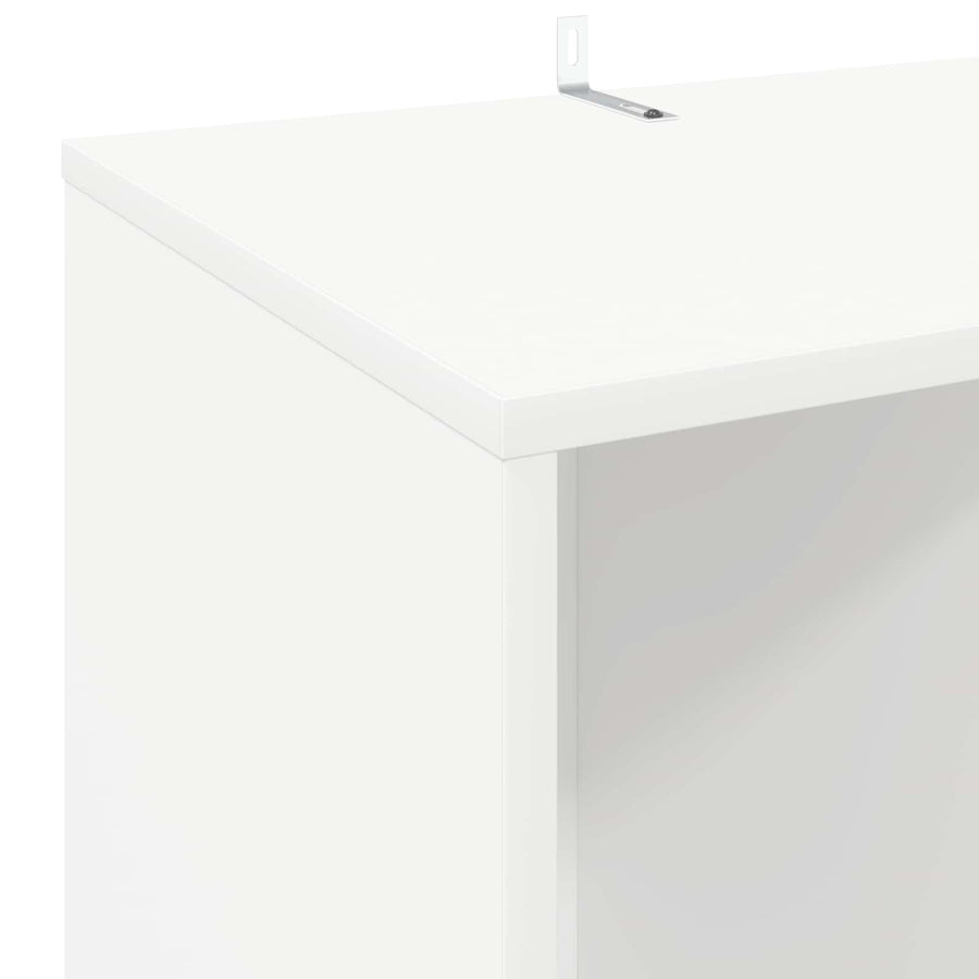 Platenkast Wit 44,5 x 36,5 x 74,5 cm Bewerkt hout