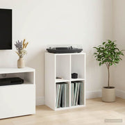 Platenkast wit 44,5x36,5x74,5 cm bewerkt hout