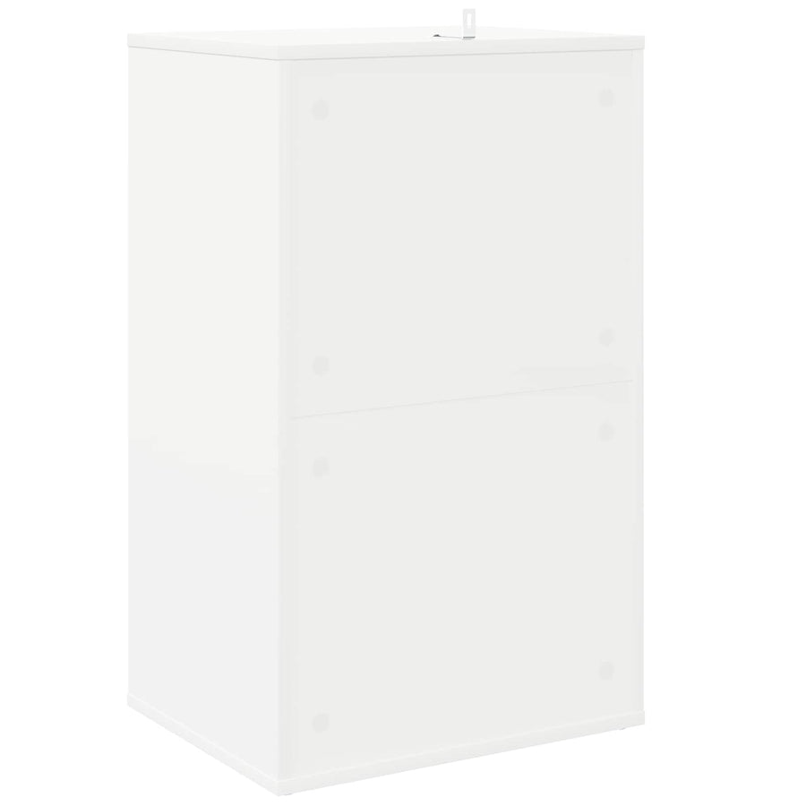 Platenkast Wit 44,5 x 36,5 x 74,5 cm Bewerkt hout