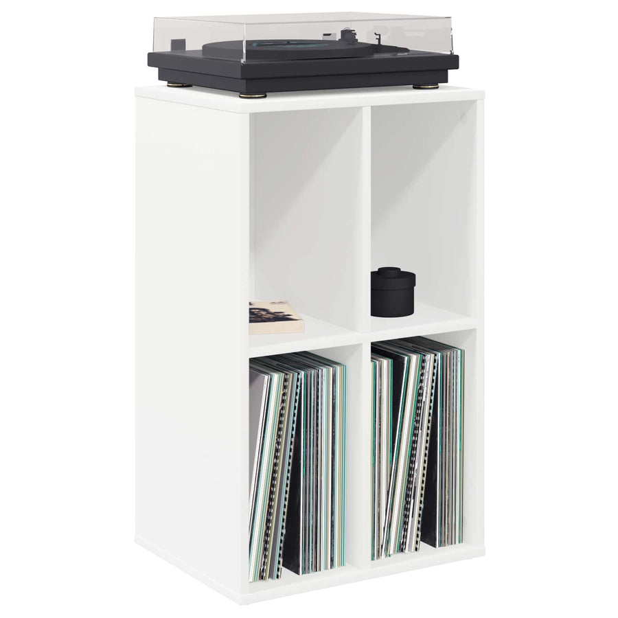 Platenkast Wit 44,5 x 36,5 x 74,5 cm Bewerkt hout
